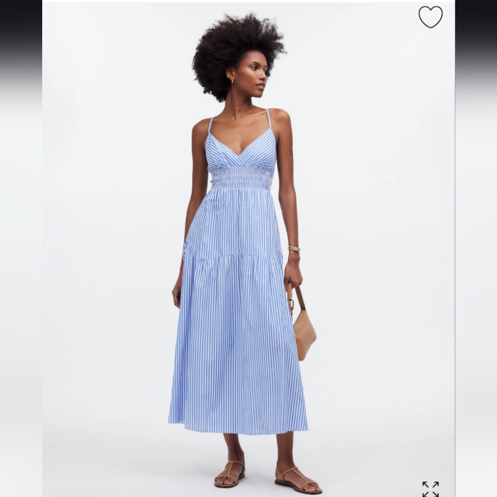 Madewell Blue Striped Maxi Dress